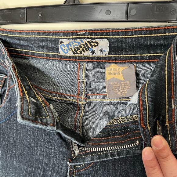 Crest Jeans Skinny Leg Jeans with Snap closure hem zippered pockets Size 7/8 - Picture 8 of 8